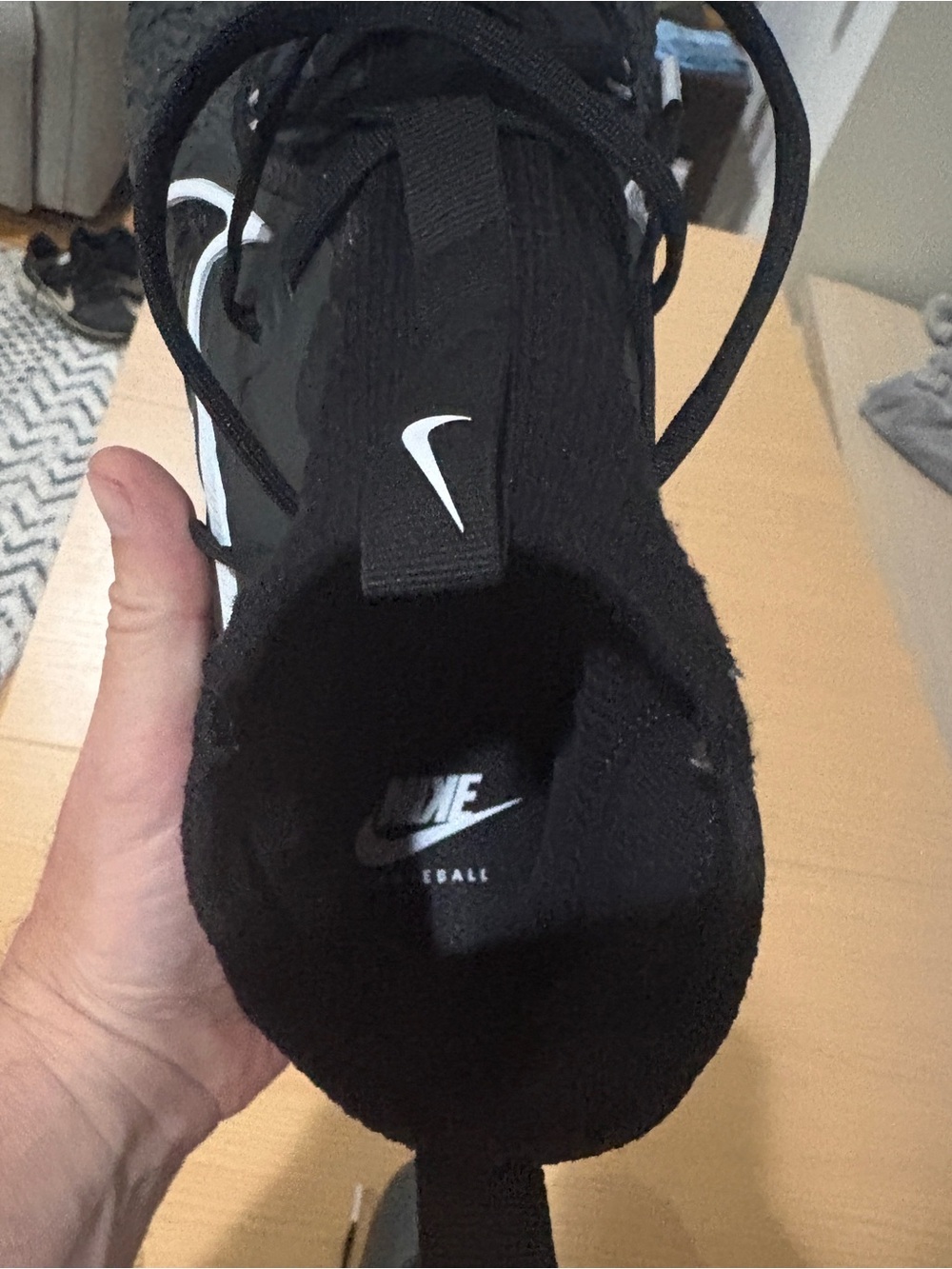 Nike Men's Black alpha huarache nxt baseball metal cleats size 8.5 - Picture 6 of 6